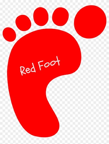 Big Foot Clipart Footstep - Red Baby Footprints
