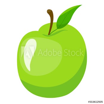 Big fresh shiny green apple