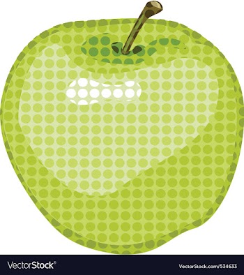 Big green apple gone dotty vector image