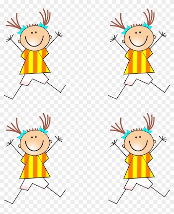 Big Image - Cartoon Stick Figure Girl Cartwheel Queen Duvet