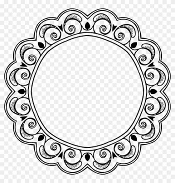 Big Image - Circular Border Black And White Clipart