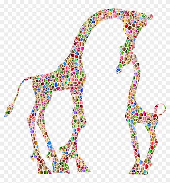 Big Image - Momma And Baby Giraffe Svg