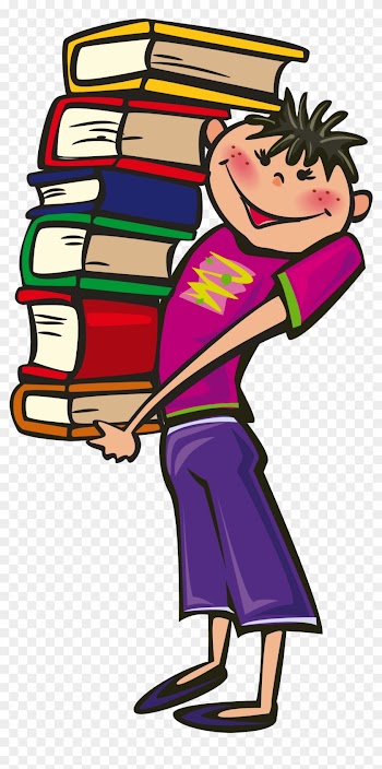 Big Image - Student Carrying Books Clipart