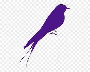 Big Purple Bird Svg Downloads - Purple Bird On Tree Clip Art