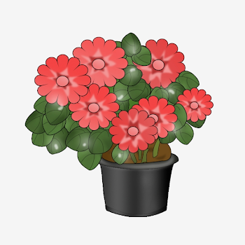 Big Red Flower Soil Eye-catching Bonsai, Green Leaf, Good Mood ...