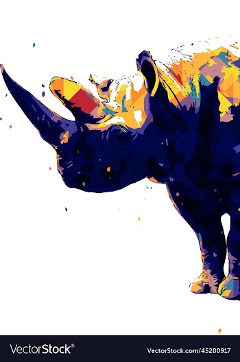 big rhino art animal poster image