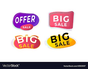 big sale banner with abstract shapes