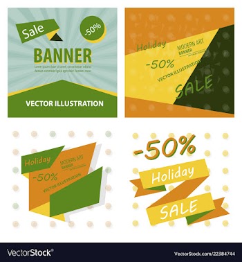 Big sale banner with ribbon vector image