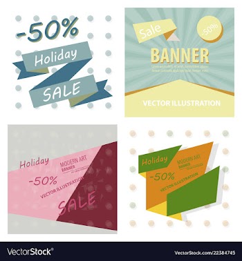 Big sale banner with ribbon vector image