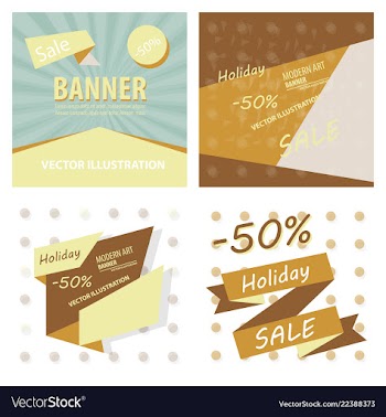 Big sale banner with ribbon vector image
