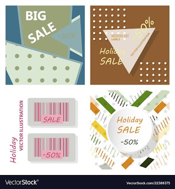 Big sale banner with ribbon vector image