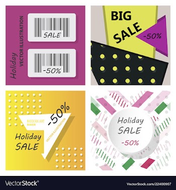 Big sale banner with ribbon vector image