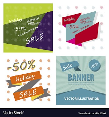 Big sale banner with ribbon vector image