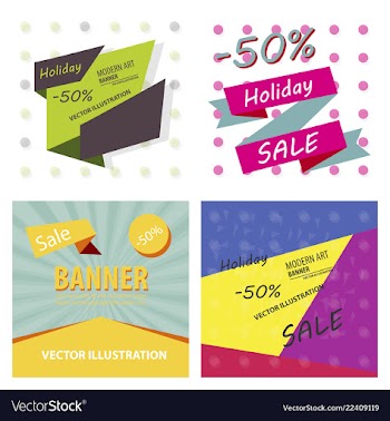 Big sale banner with ribbon vector image