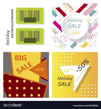 Big sale banner with ribbon vector image