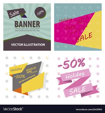 Big sale banner with ribbon vector image