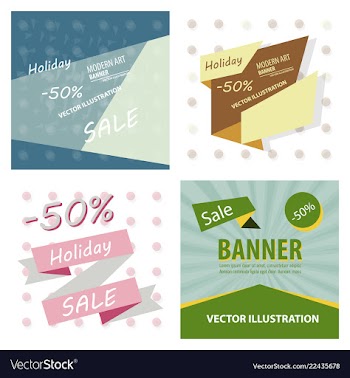 Big sale banner with ribbon vector image