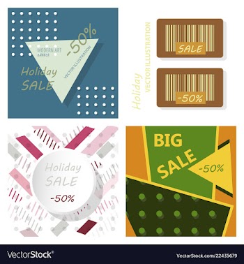 Big sale banner with ribbon vector image