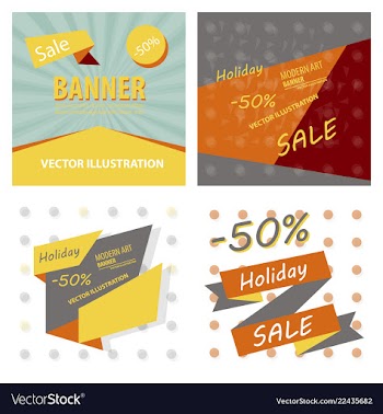 Big sale banner with ribbon vector image