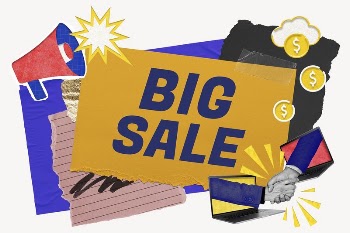 Big sale word typography, colorful | Free PSD - rawpixel