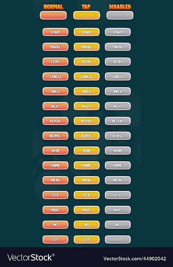 big set of buttons with editable text effect