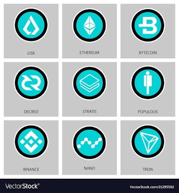 Big set of crypto currency logo coins lumens vector image