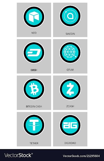 Big set of crypto currency logo coins lumens vector image