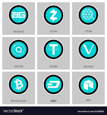 Big set of crypto currency logo coins lumens vector image