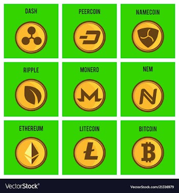 Big set of crypto currency logo coins lumens vector image