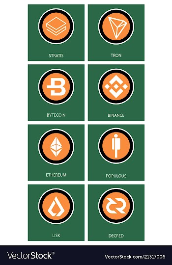 Big set of crypto currency logo coins lumens vector image