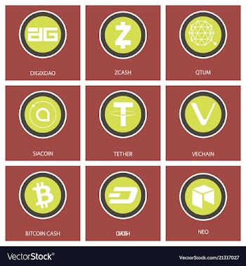 Big set of crypto currency logo coins lumens vector image
