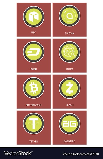 Big set of crypto currency logo coins lumens vector image