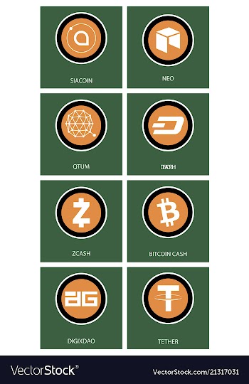 Big set of crypto currency logo coins lumens vector image