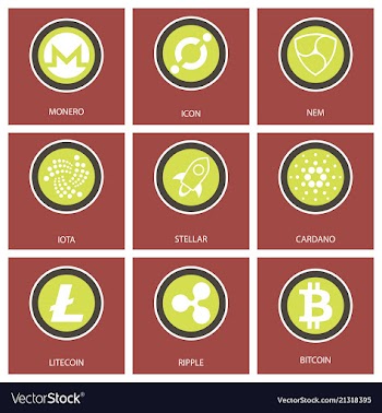 Big set of crypto currency logo coins lumens vector image