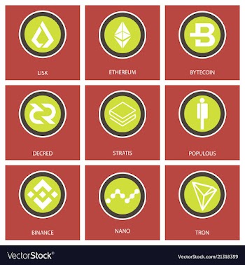 Big set of crypto currency logo coins lumens vector image