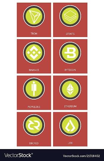 Big set of crypto currency logo coins lumens vector image