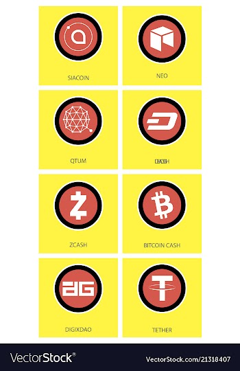Big set of crypto currency logo coins lumens vector image
