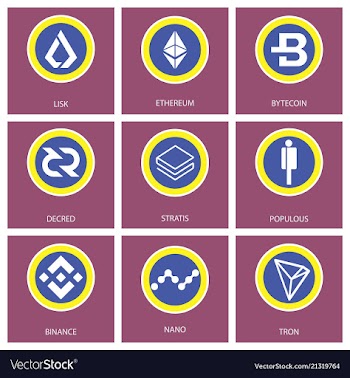 Big set of crypto currency logo coins lumens vector image