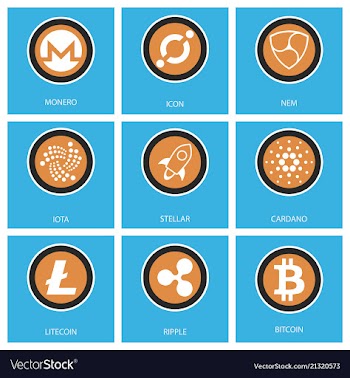 Big set of crypto currency logo coins lumens vector image