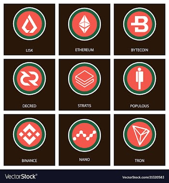Big set of crypto currency logo coins lumens vector image