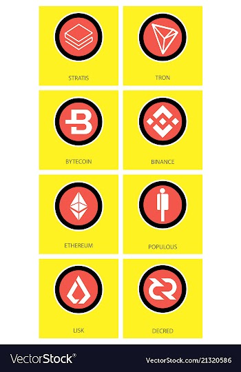 Big set of crypto currency logo coins lumens vector image