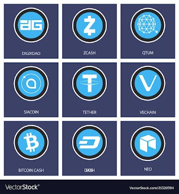 Big set of crypto currency logo coins lumens vector image