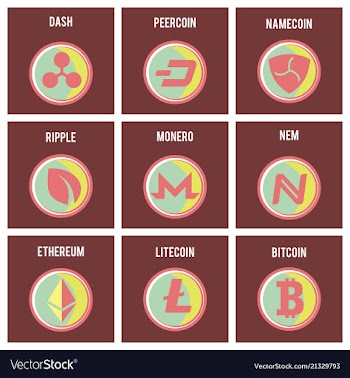 Big set of crypto currency logo coins lumens vector image
