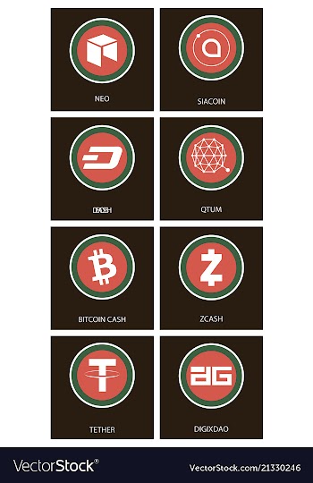 Big set of crypto currency logo coins lumens vector image