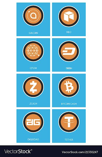 Big set of crypto currency logo coins lumens vector image