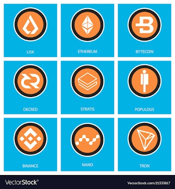 Big set of crypto currency logo coins lumens vector image