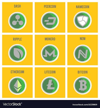 Big set of crypto currency logo coins lumens vector image