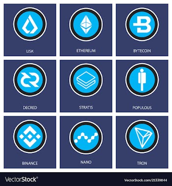 Big set of crypto currency logo coins lumens vector image