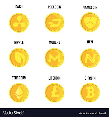 Big set of crypto currency logo coins lumens vector image