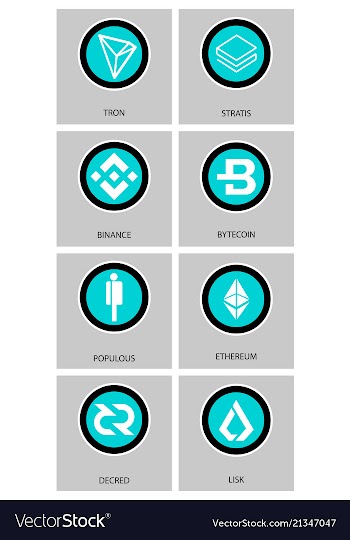 Big set of crypto currency logo coins lumens vector image